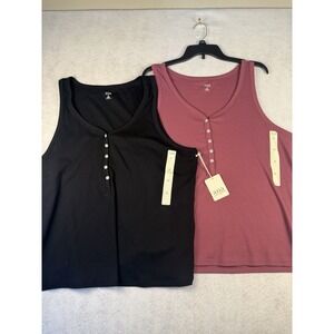 ANA A New Approach Ribbed Tank Top Bundle Womens Plus 2X 3X NWT Sleeveless